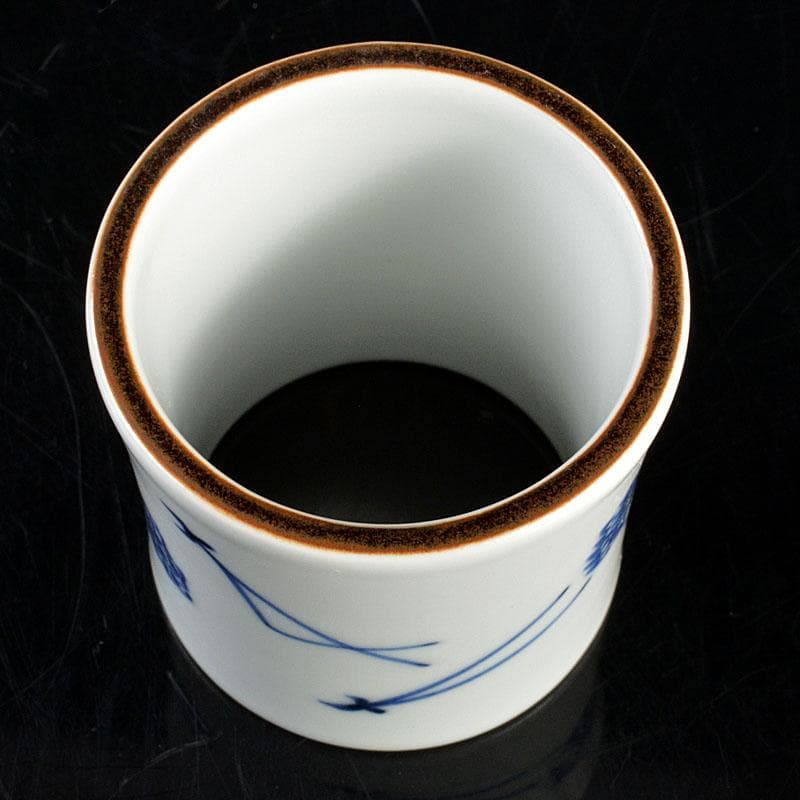 茶道具　真葛焼　宮川香斎作　染付　松葉文　蓋置　共箱　V　4582