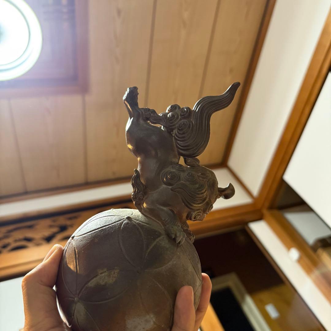 備前焼　獅子　共箱