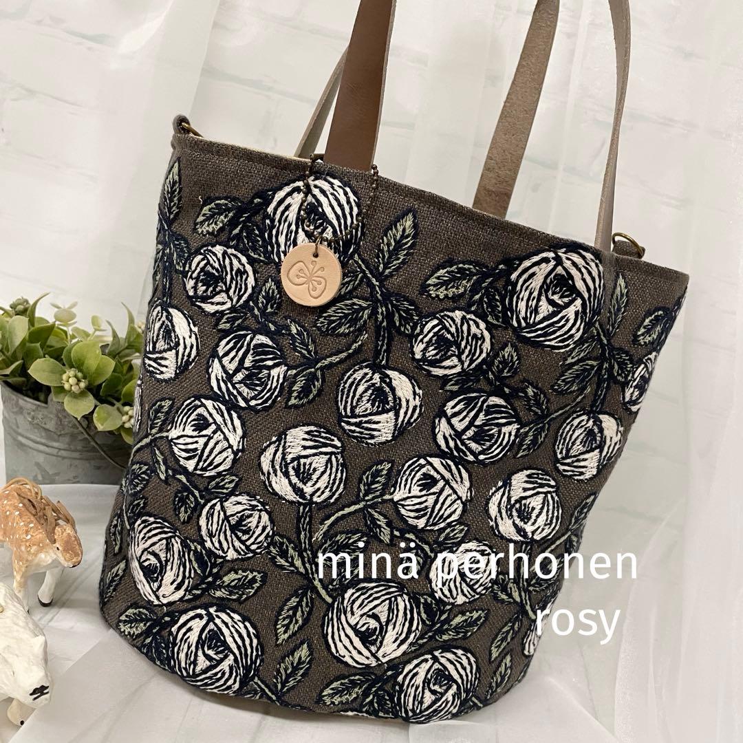 ハンドメイド　バケツトートバッグ　ミナペルホネン rosy 453