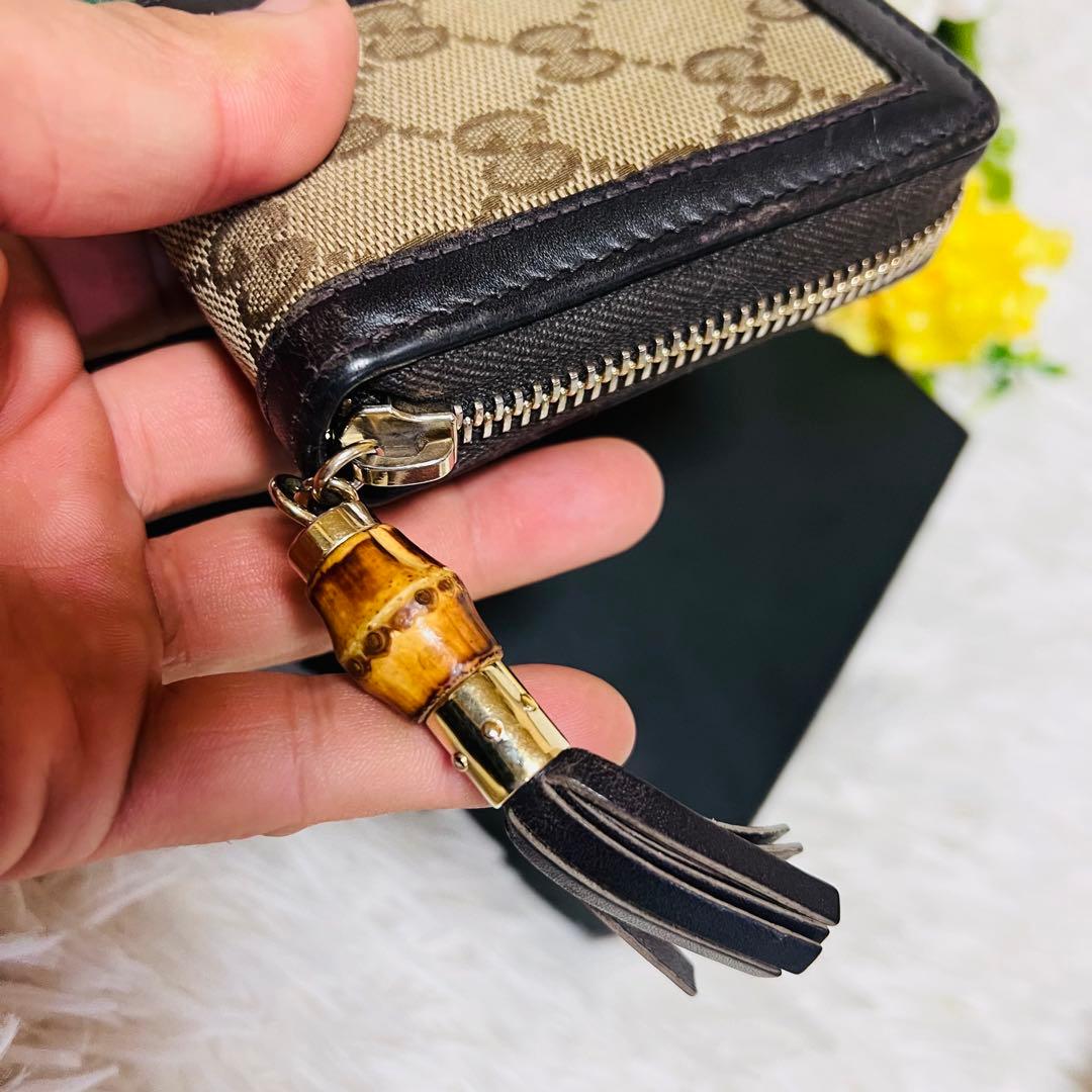 GUCCI✨グッチ✨財布✨ラウンドファスナー✨GGシェリーライン✨バンブー✨希少