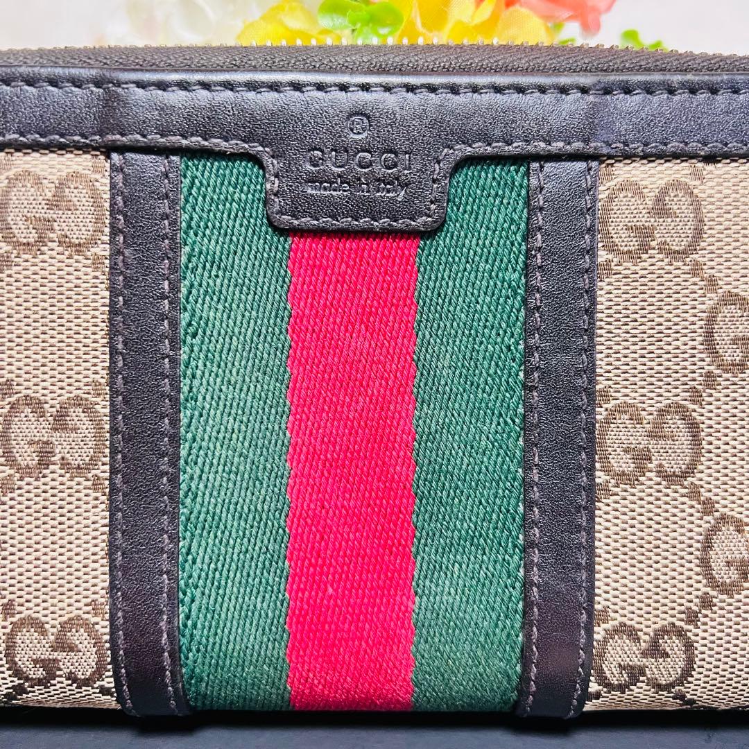 GUCCI✨グッチ✨財布✨ラウンドファスナー✨GGシェリーライン✨バンブー✨希少