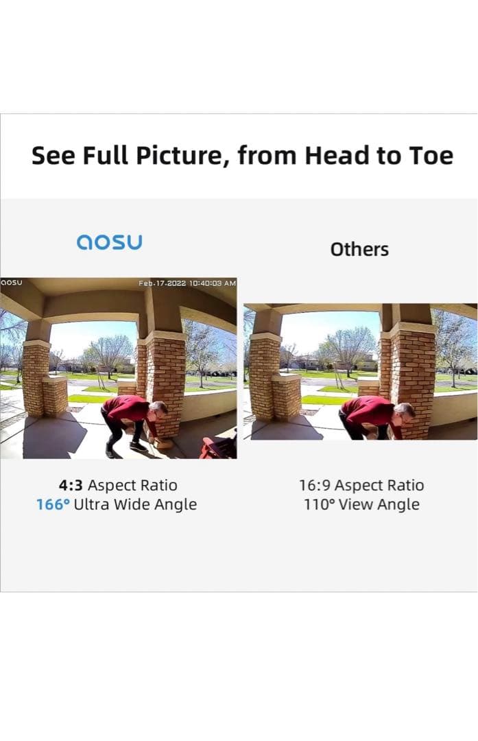 ドアホン ビデオドアベル カメラ付き( 2.4GHz WiFi )玄関チャイム