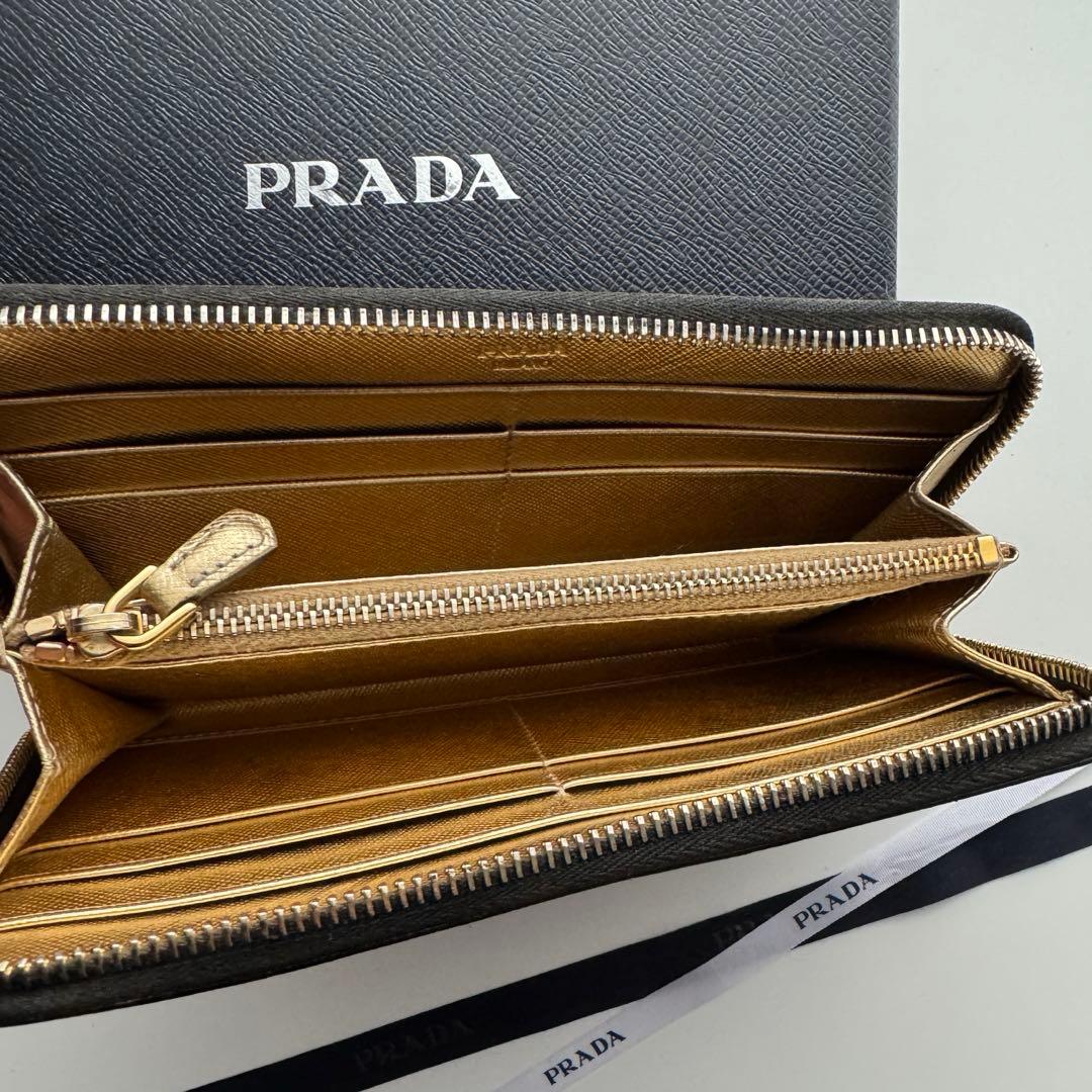 【美品】261 PRADA プラダ ラウンドファスナー 長財布