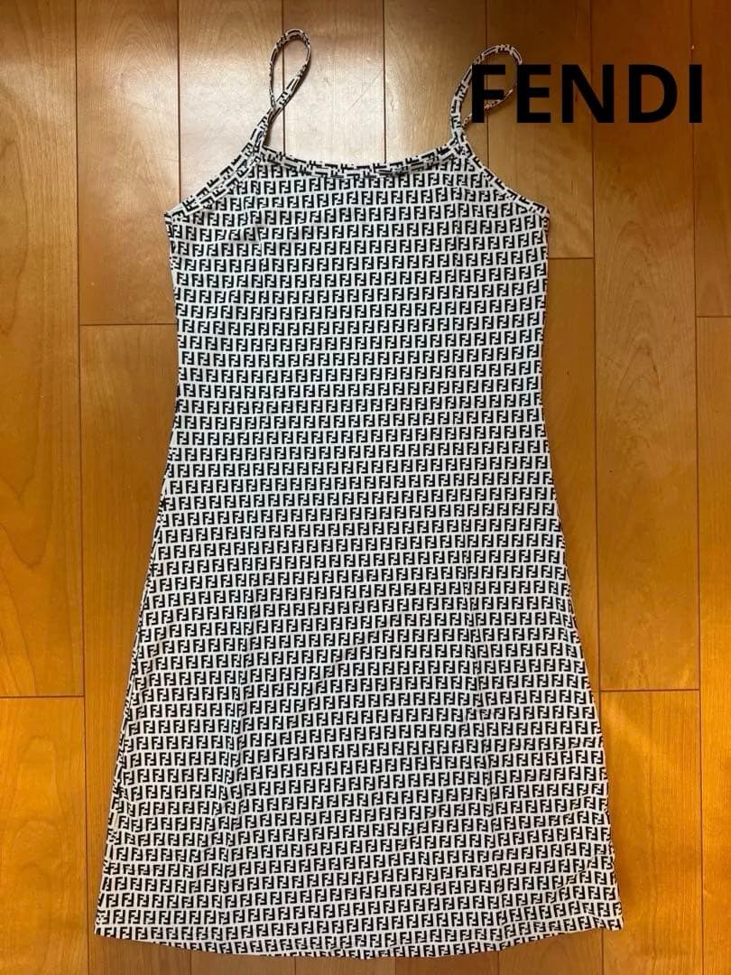 FENDI ロゴプリント キャミワンピース