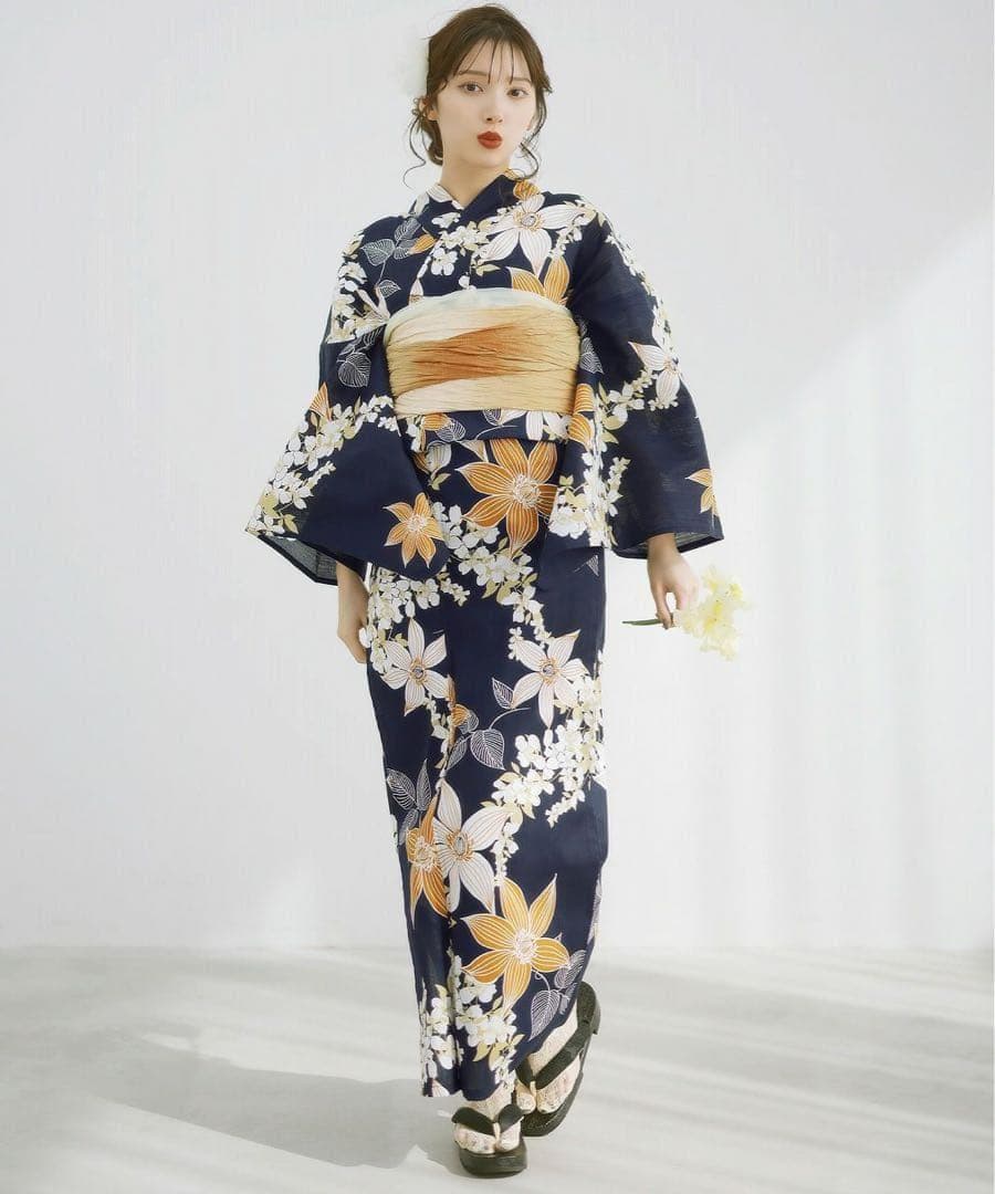 新品 Dita 2025 幻想鏡花水月(柑橘) 浴衣 下駄付き 5点セット