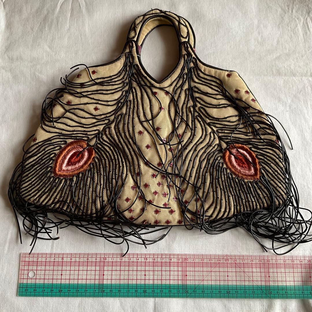 JAMIN PUESH孔雀の羽柄　刺繍バッグ【匿名配送】