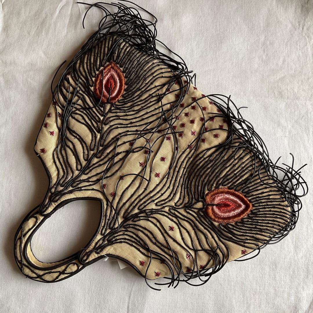 JAMIN PUESH孔雀の羽柄　刺繍バッグ【匿名配送】