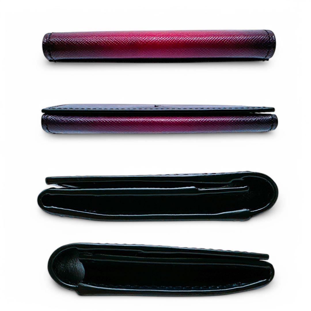 新品✨yuhaku カードケース 名刺入れ レザー グラデーション パープル 紫