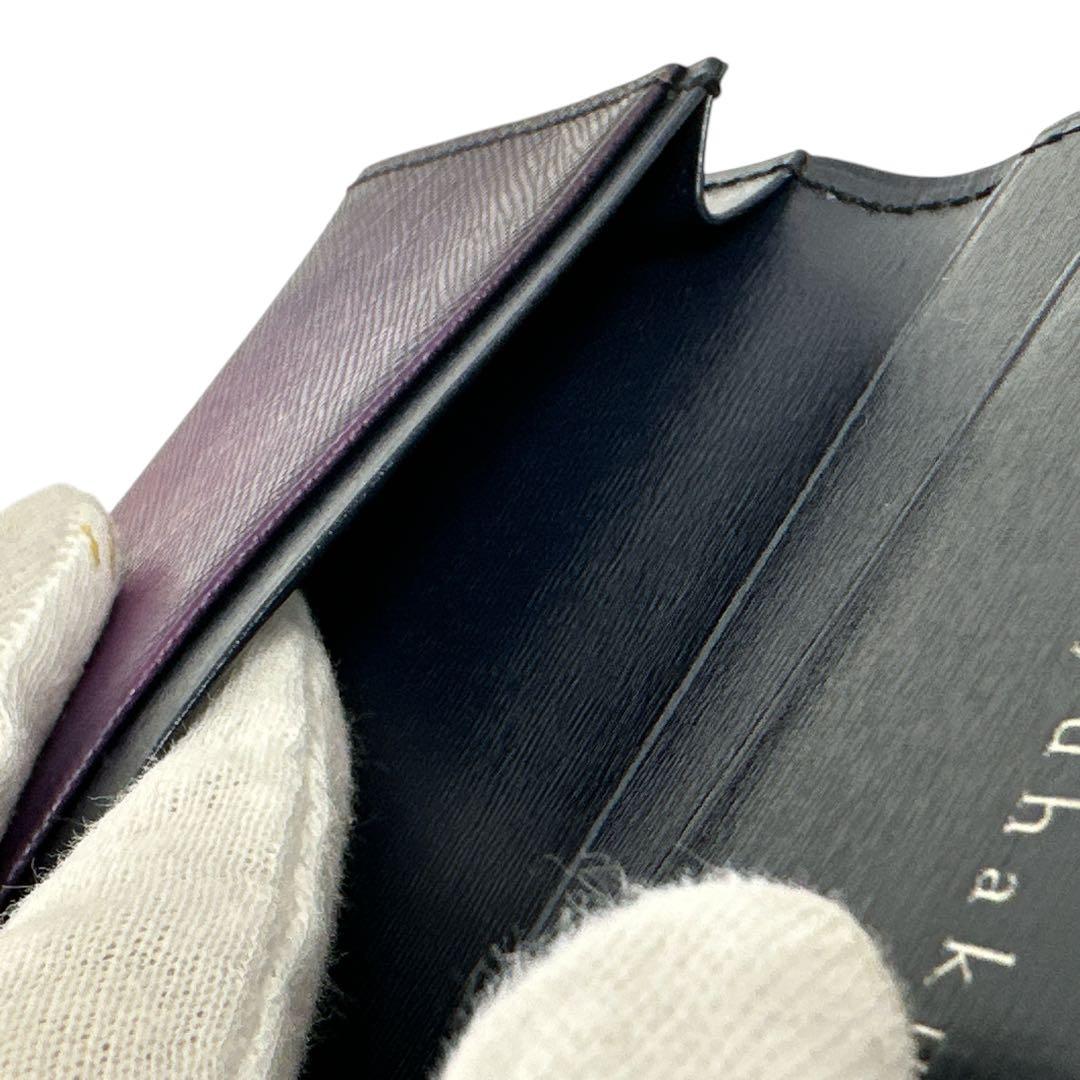 新品✨yuhaku カードケース 名刺入れ レザー グラデーション パープル 紫