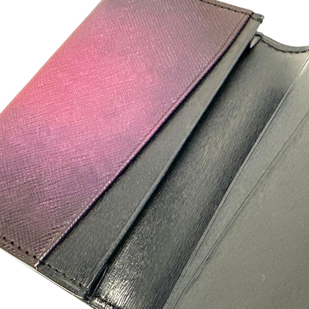 新品✨yuhaku カードケース 名刺入れ レザー グラデーション パープル 紫