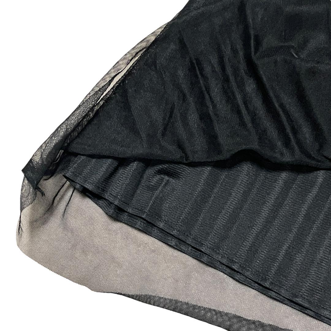 【美品】プリーツプリーズ ワンピース 4 L チュールスカート 黒 ブラック