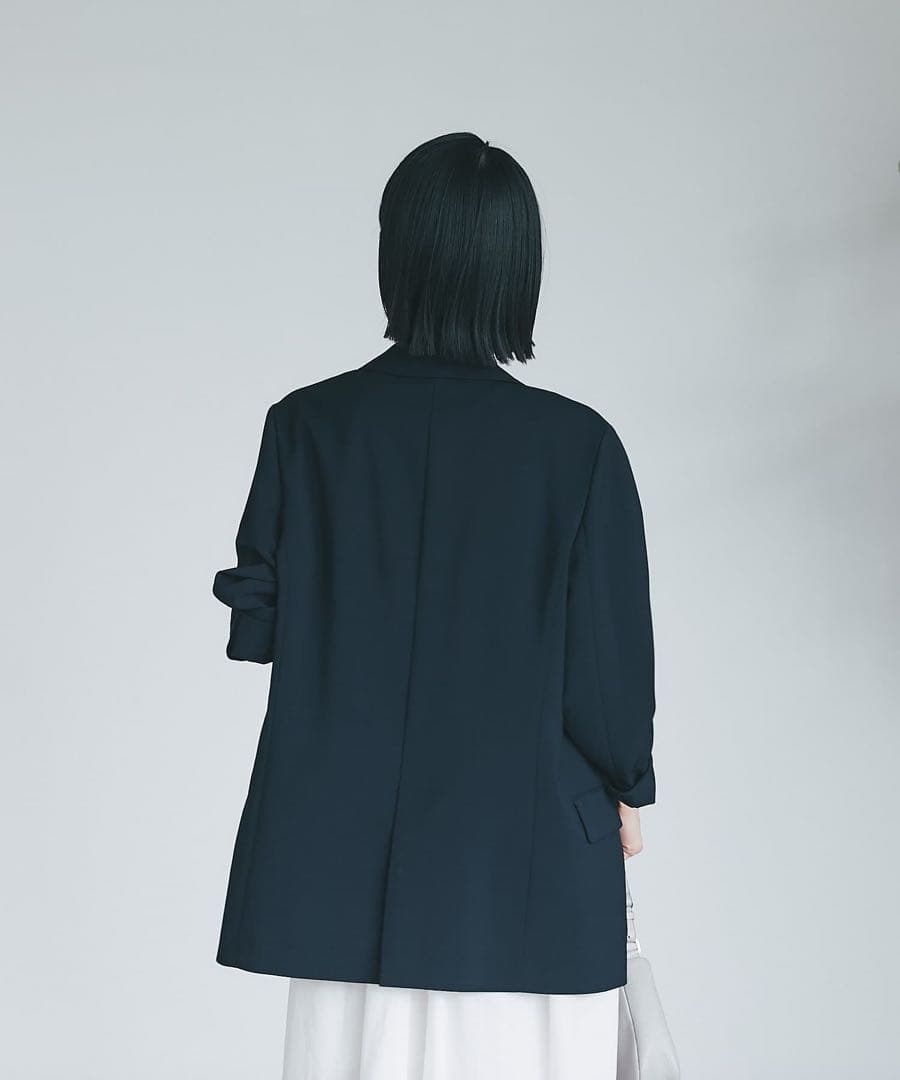 ストレッチツイルテーラードジャケット ネイビー RIVEDROITE リヴドロワ