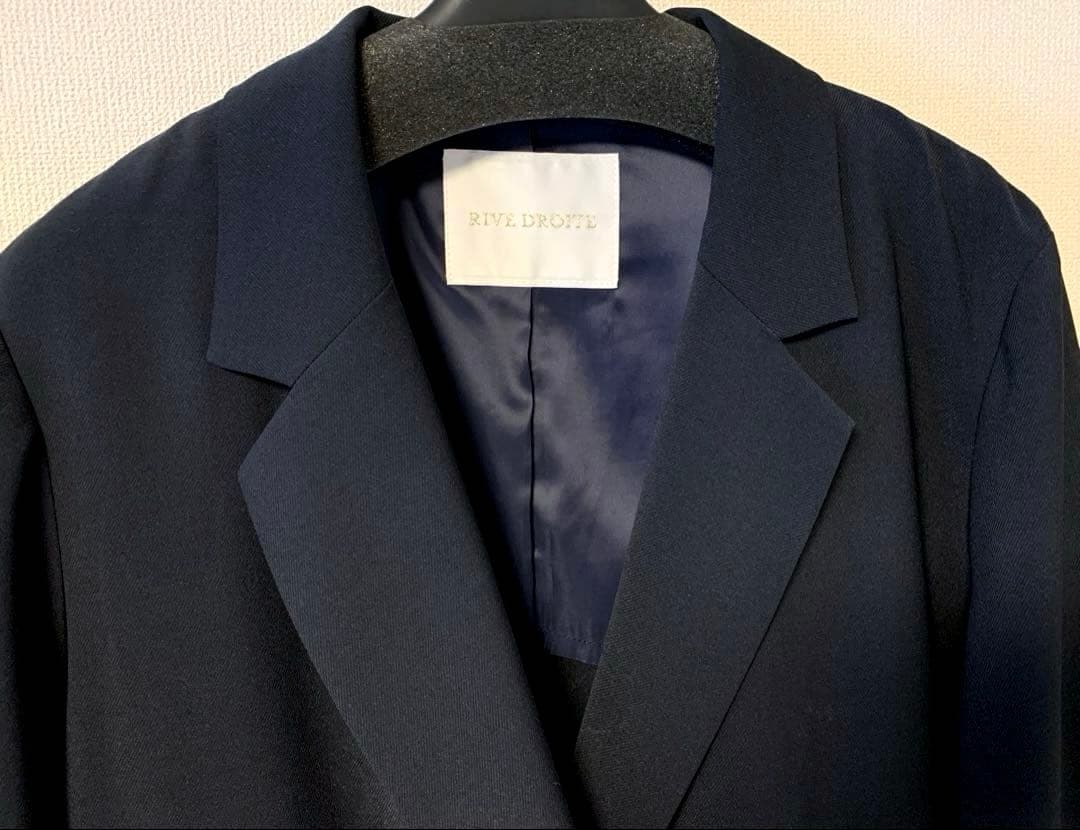 ストレッチツイルテーラードジャケット ネイビー RIVEDROITE リヴドロワ