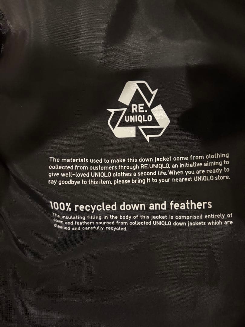 UNIQLO リサイクルハイブリッドダウンジャケット XL ブラック