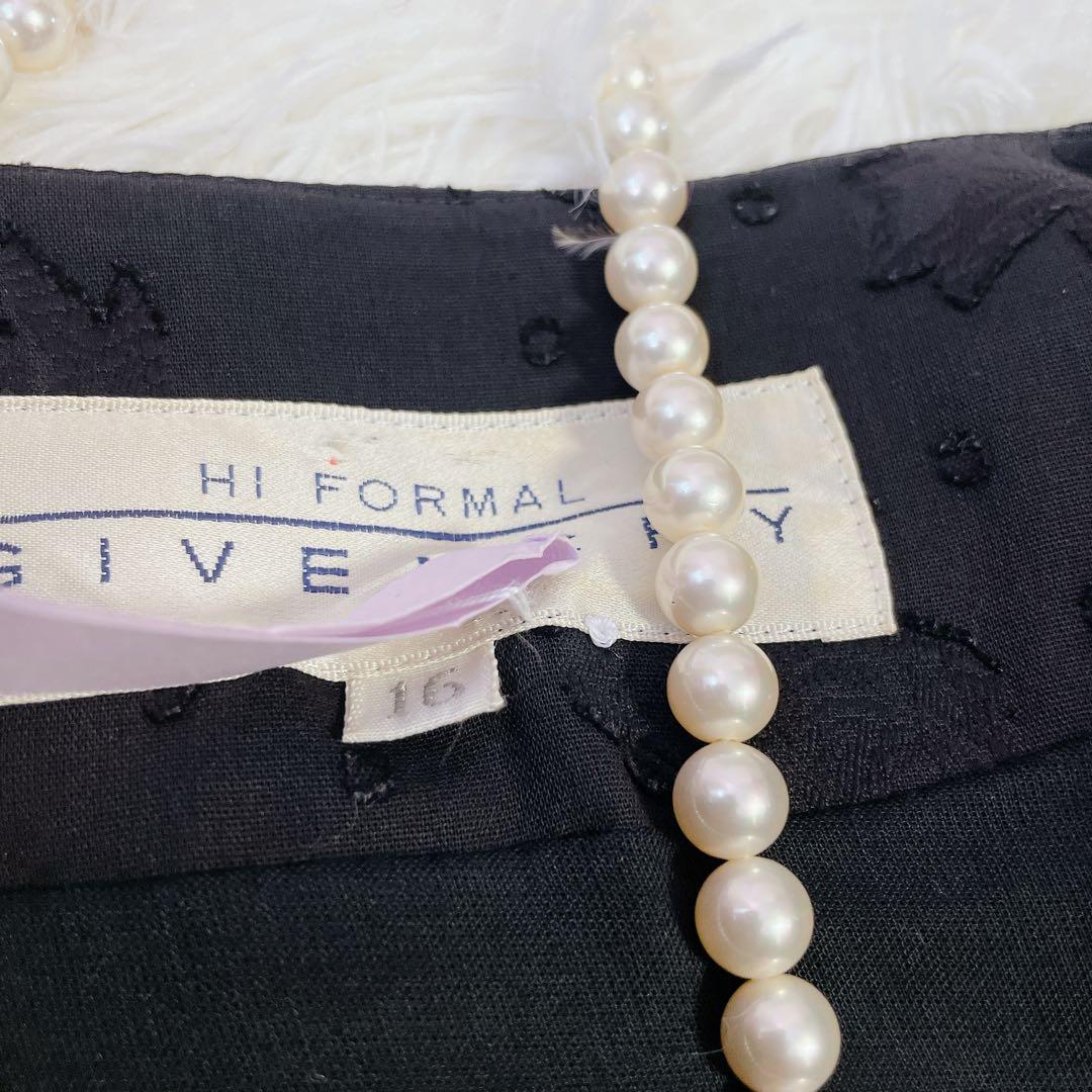 美品　ジバンシー　大きいサイズ　エンブロイダリー　ベルト付ワンピース　黒