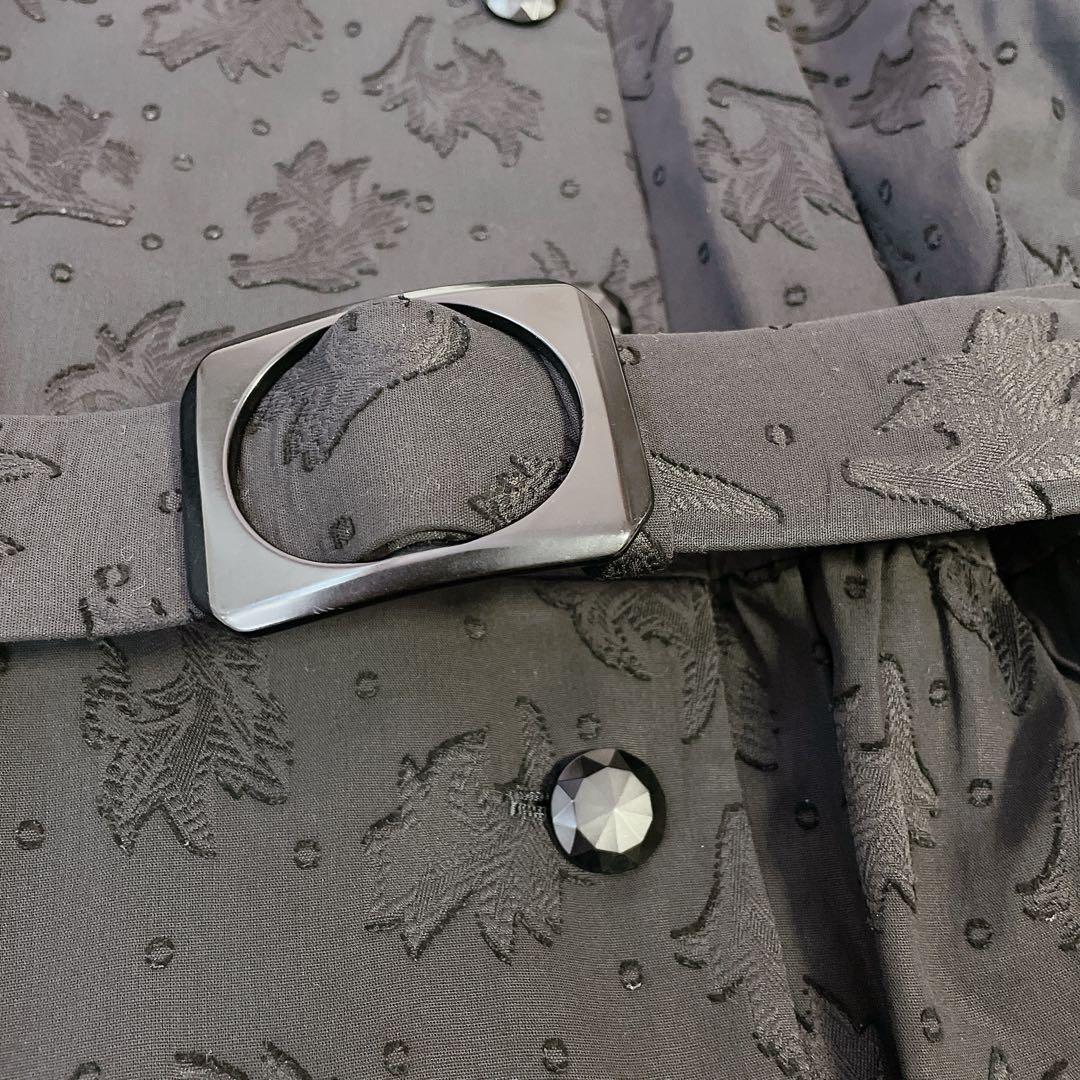 美品　ジバンシー　大きいサイズ　エンブロイダリー　ベルト付ワンピース　黒