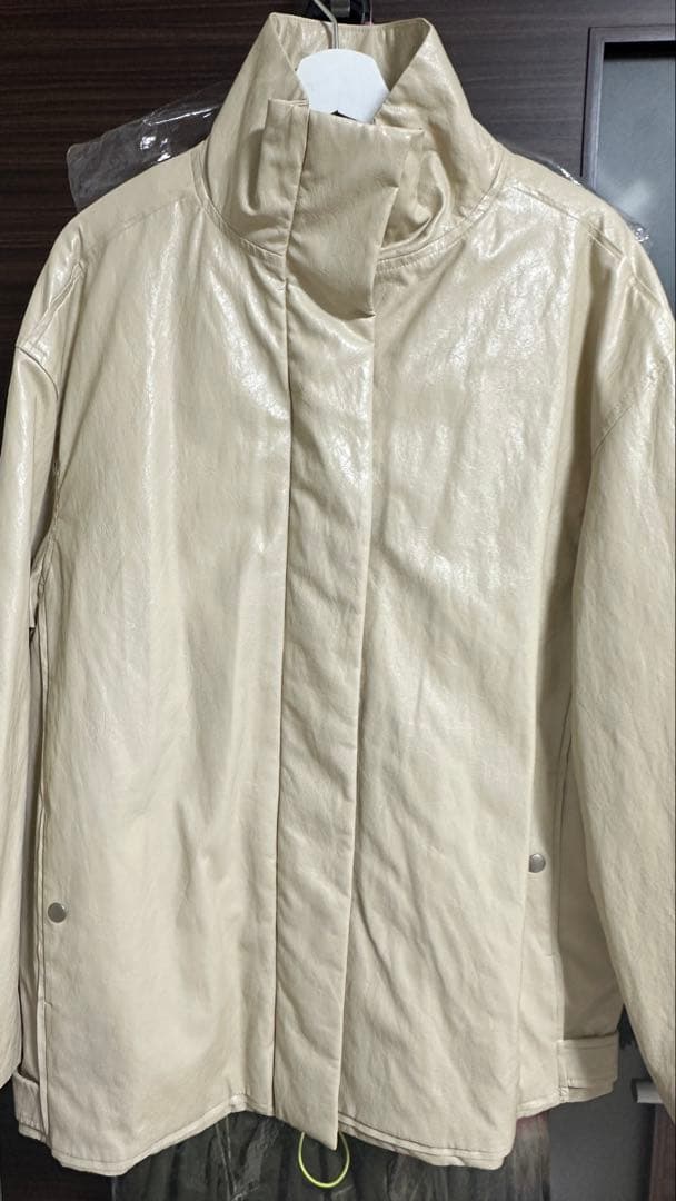 ジャケット・アウター ameri PASTING LIKE FAKE LEATHERJACKET