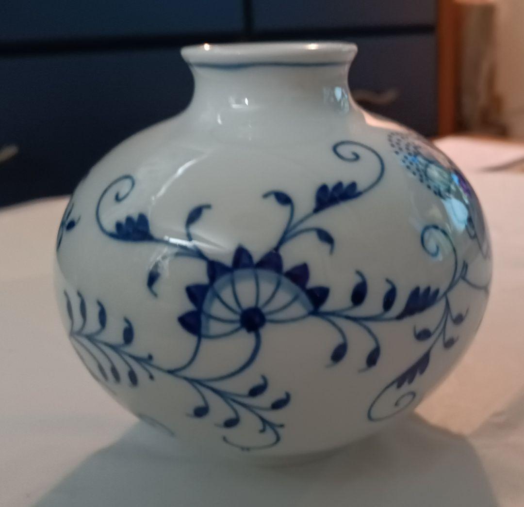 【マイセン】　Meissen　ブルーオニオン　フラワーベース　花器　一輪挿し