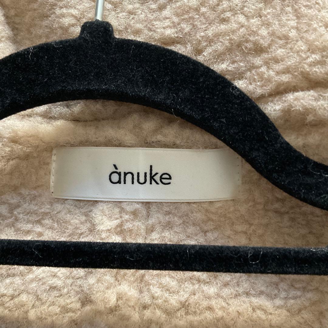 Anuke レザー ボア襟 ジャケット 黒