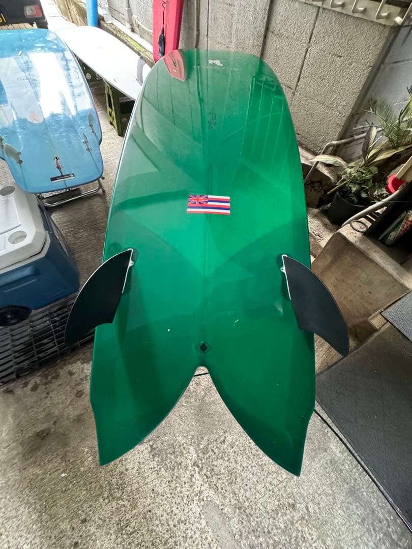 7'サーフボードミッドレングスミツサーフグリーントライフィン Mitsu サーフ