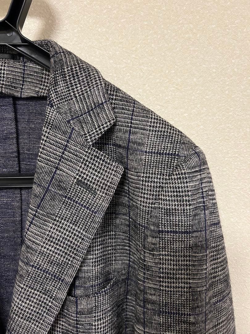TOMORROWLAND グレー系チェック柄 テーラードジャケット