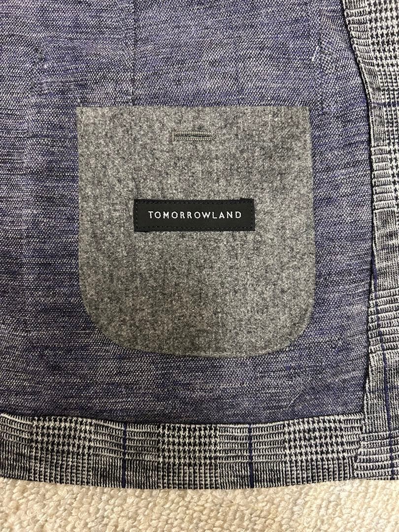 TOMORROWLAND グレー系チェック柄 テーラードジャケット