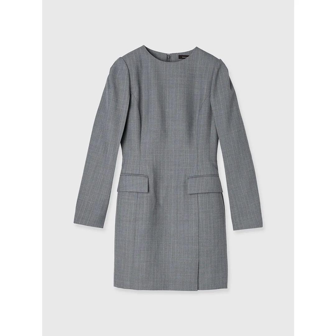 anuans パネルラインミニワンピース グレー　M