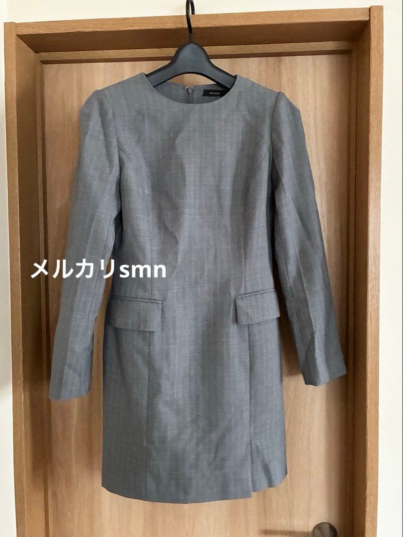 anuans パネルラインミニワンピース グレー　M