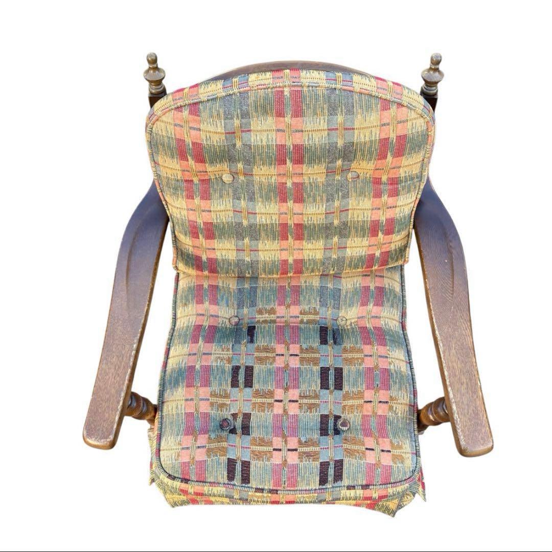 るーちゃん アンティーク チェック 飛騨産業 キツツキ 1人掛け