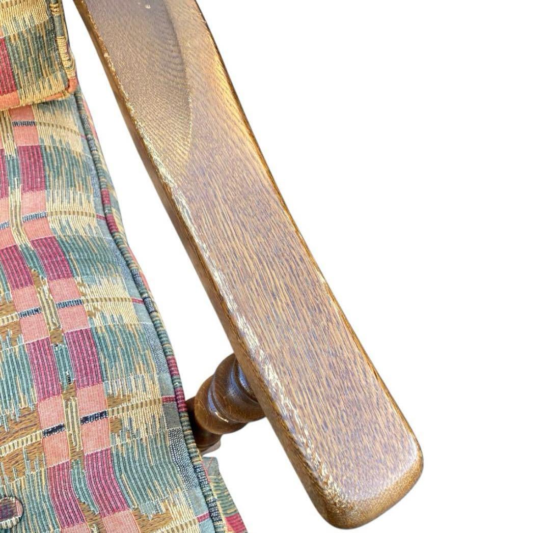 るーちゃん アンティーク チェック 飛騨産業 キツツキ 1人掛け