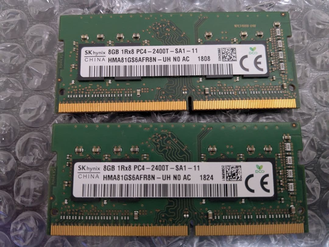 ノートPC用メモリSODIMM DDR4 16GB（8GB×2）