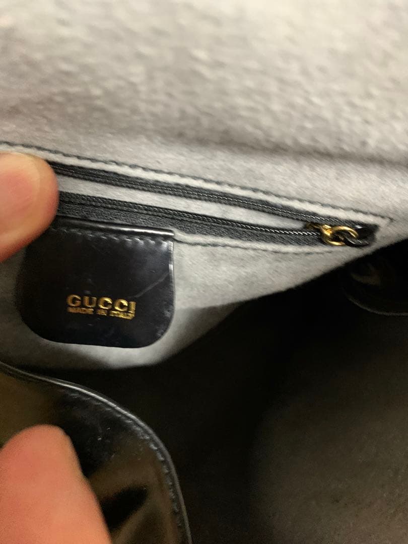 オールドグッチ ボディバッグ エナメルブラック 美品‼️