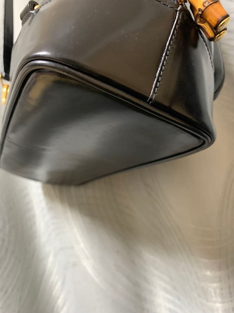 オールドグッチ ボディバッグ エナメルブラック 美品‼️