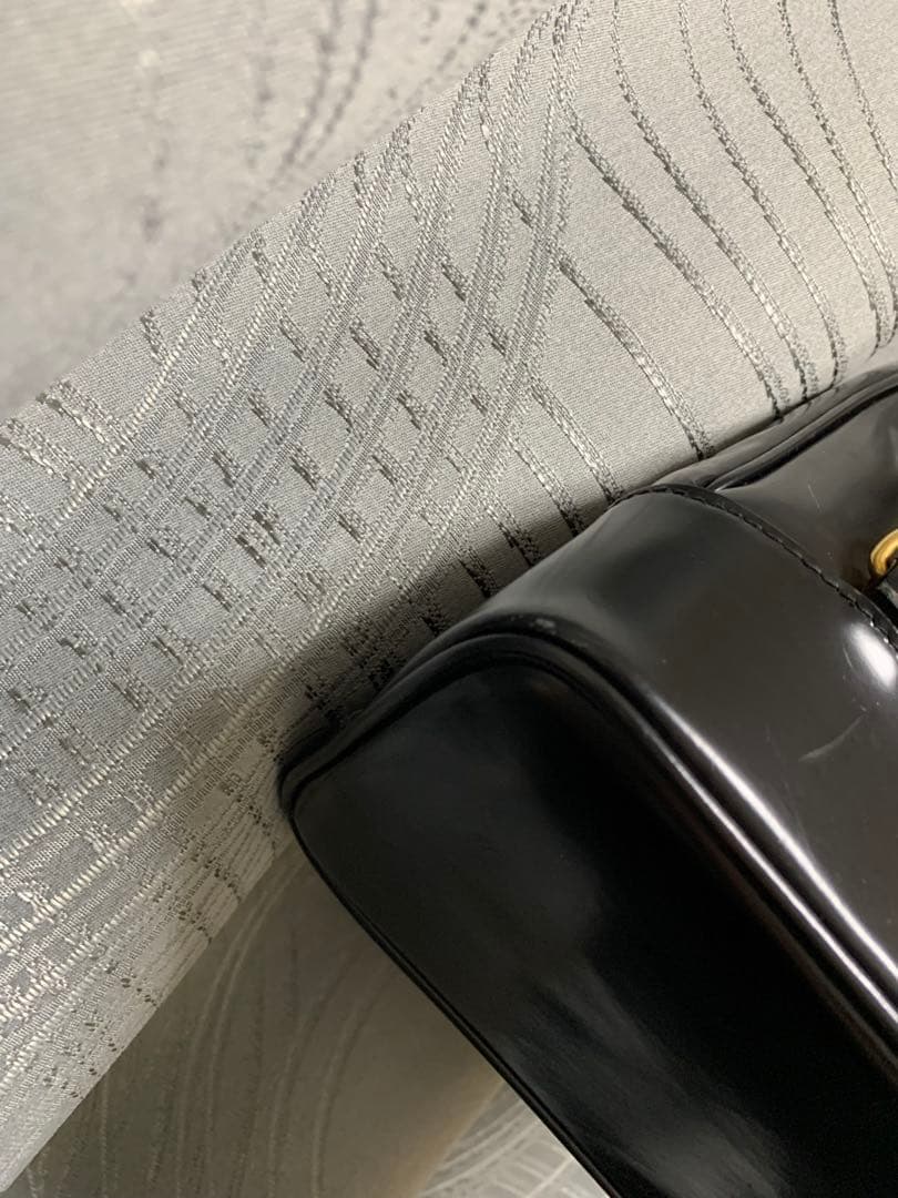 オールドグッチ ボディバッグ エナメルブラック 美品‼️