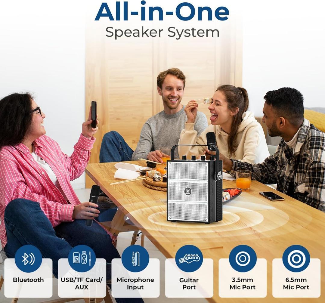 拡声器 ポータブルスピーカー ハンドマイク 2人同時使用