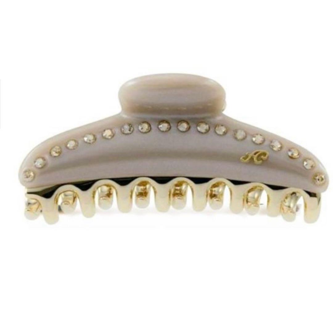 【新品未使用】acca ストーン付きヘアクリップ ベージュ Mサイズ