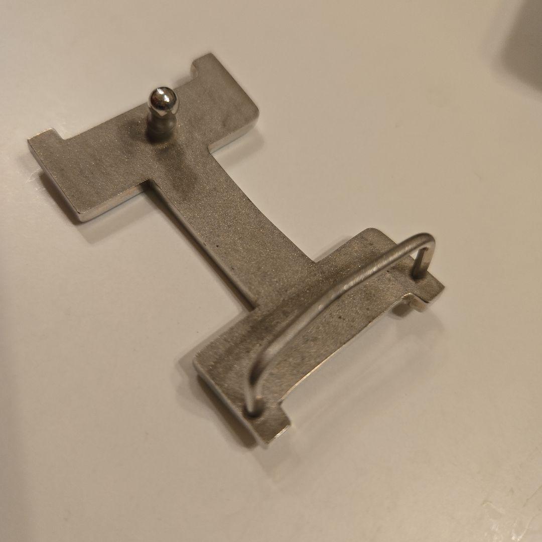 HERMES　青レザー H型バックル ベルト