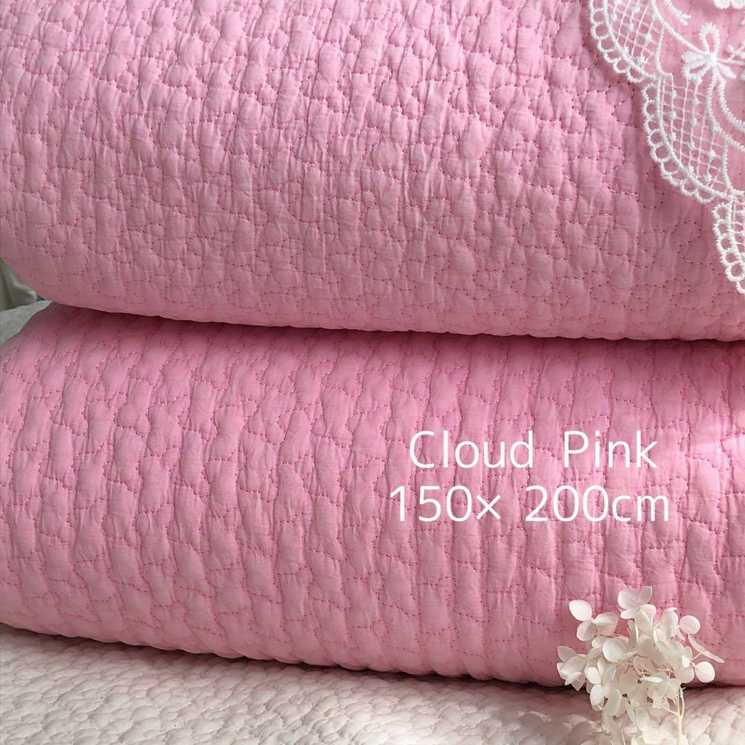 まさこ　韓国イブル クラウド柄ラベンダーグレ&ピンクー 150×200cm