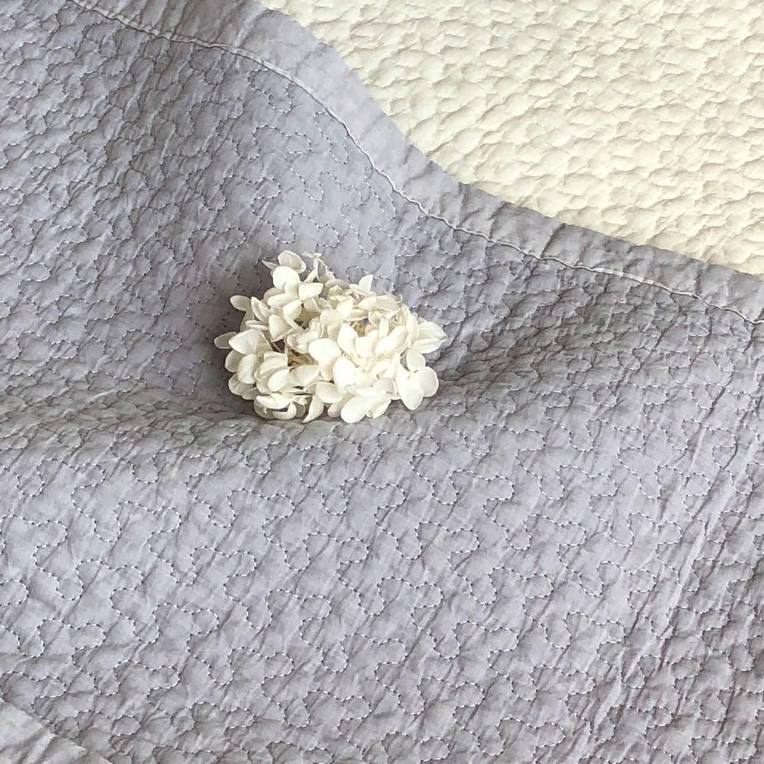 まさこ　韓国イブル クラウド柄ラベンダーグレ&ピンクー 150×200cm