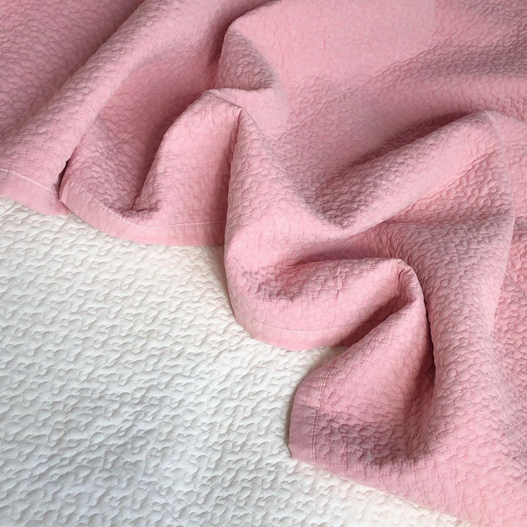 まさこ　韓国イブル クラウド柄ラベンダーグレ&ピンクー 150×200cm