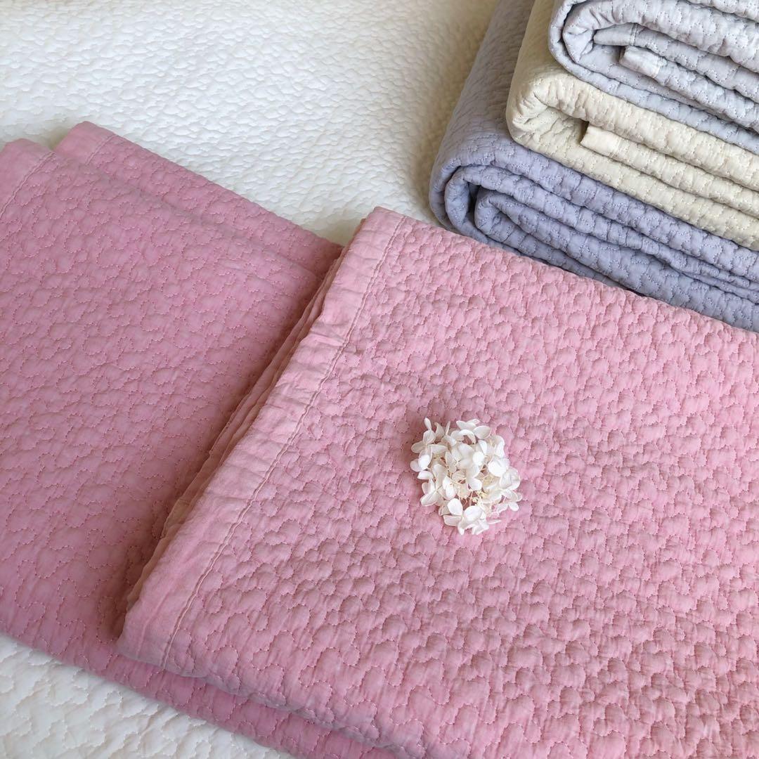 まさこ　韓国イブル クラウド柄ラベンダーグレ&ピンクー 150×200cm