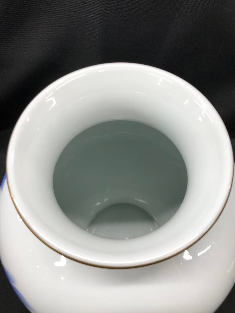 【極美品】深川製磁　染錦　牡丹　花瓶　フラワーベース