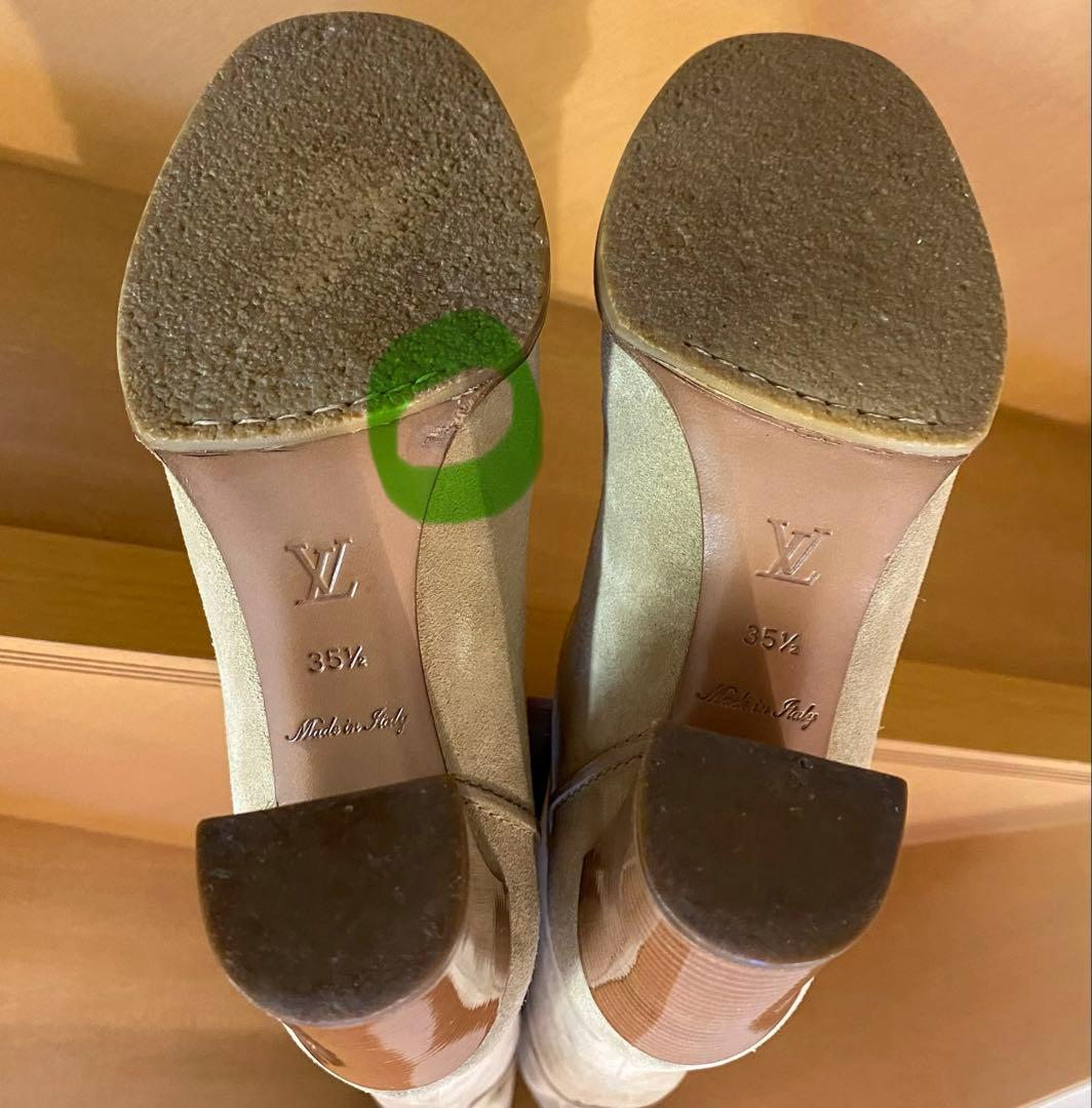 ルイ・ヴィトン　マヒナ　ロングブーツ　スエード　ベージュ　イタリア製