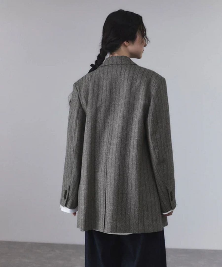 【ADAM ET ROPE'】ダブルブレストツイード＆チェックジャケット