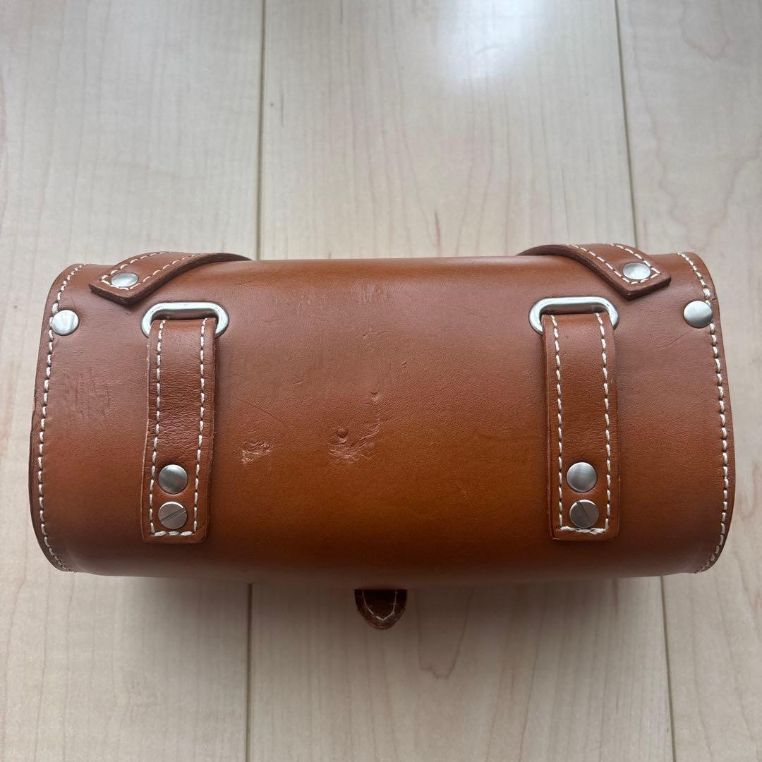 ブロンプトンに KILEY牛革レザーサドル バッグLM-559 ハニーブラウン