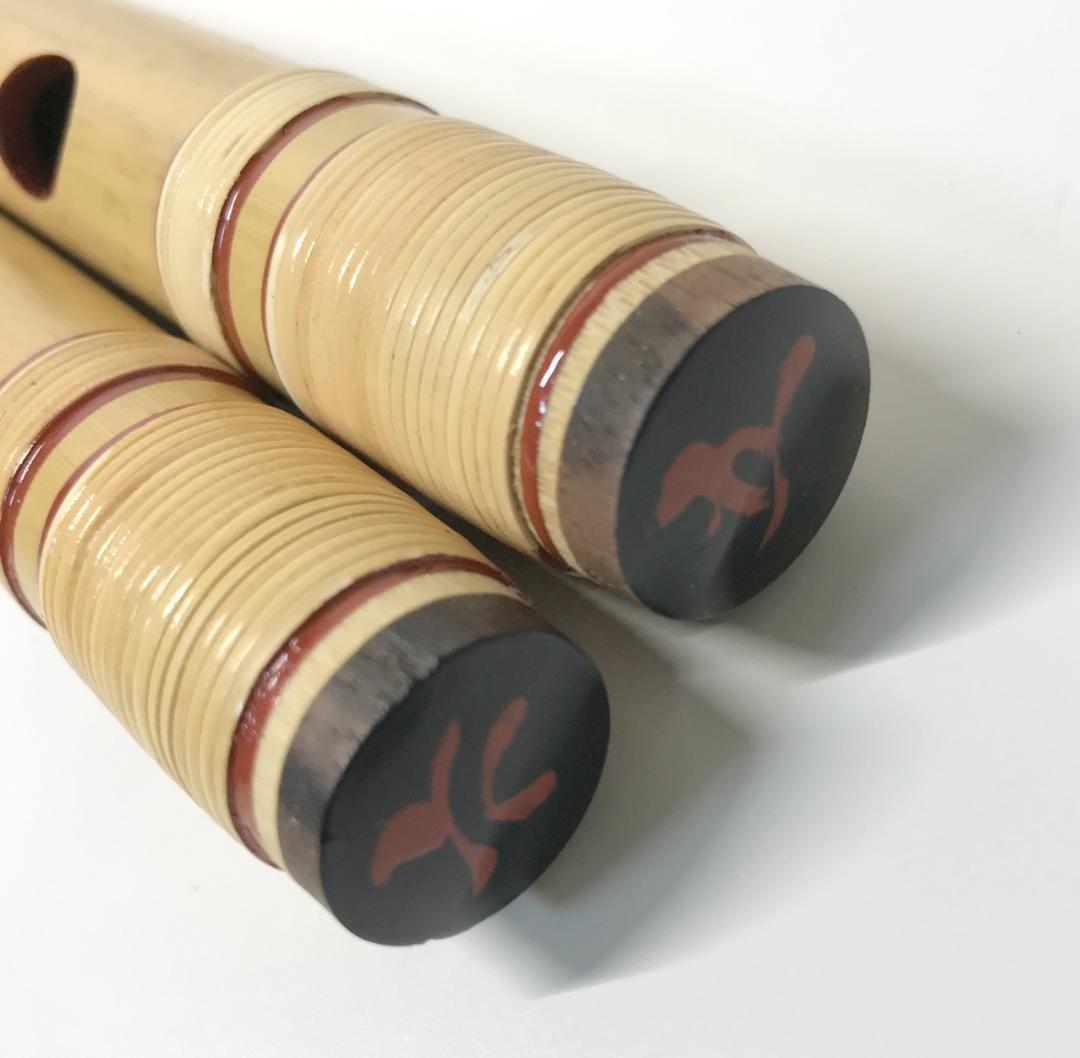 【㐂月】篠笛 竹製 7穴 唄用 七本調子 八本調子 笛袋付 民謡 2本セット