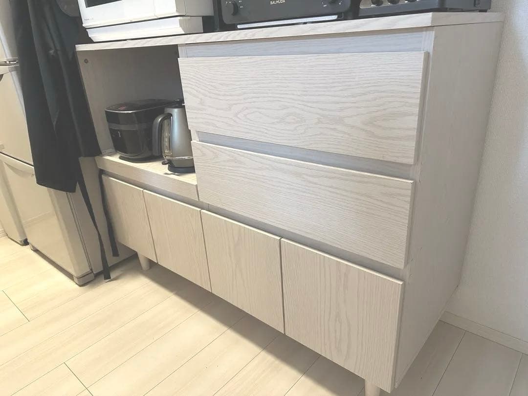 【組立て不要！設置込み】LOWYA 食器棚キッチンカウンター