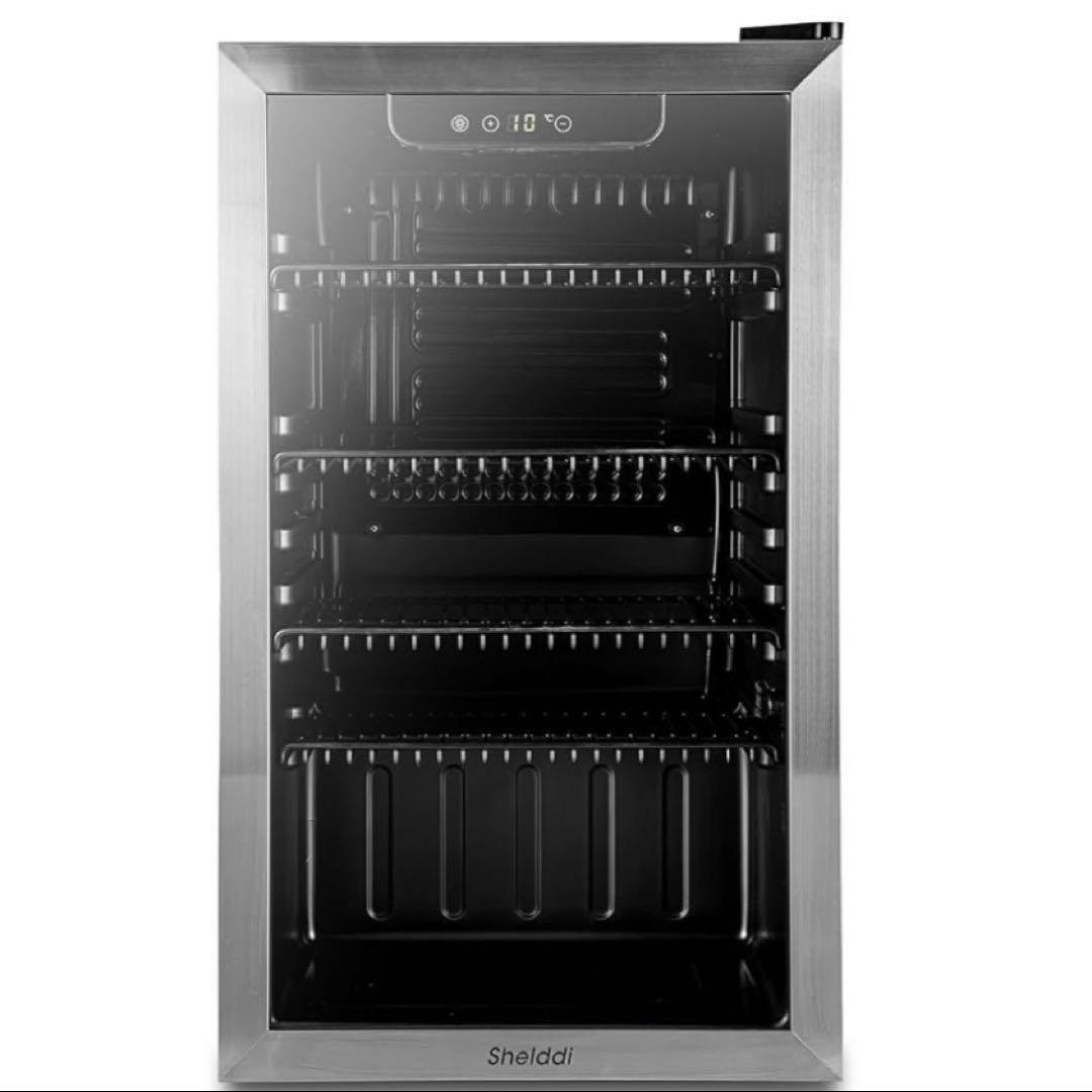 冷蔵庫 93L 幅45cm コンプレッサー式 透明ガラスドア　ワイン　ドリンク