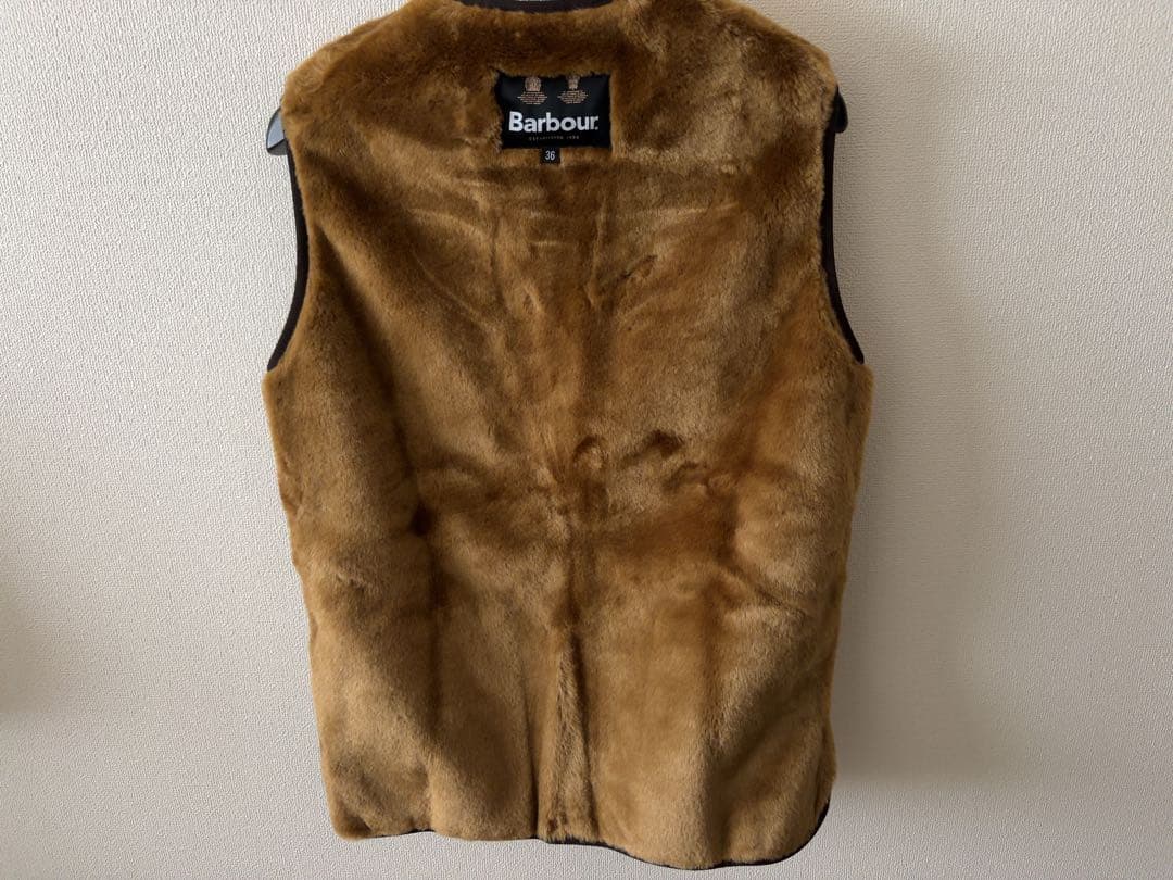 新品未使用★バブアーBarbour SL 36ファー ライナー　ベスト　ブラウン