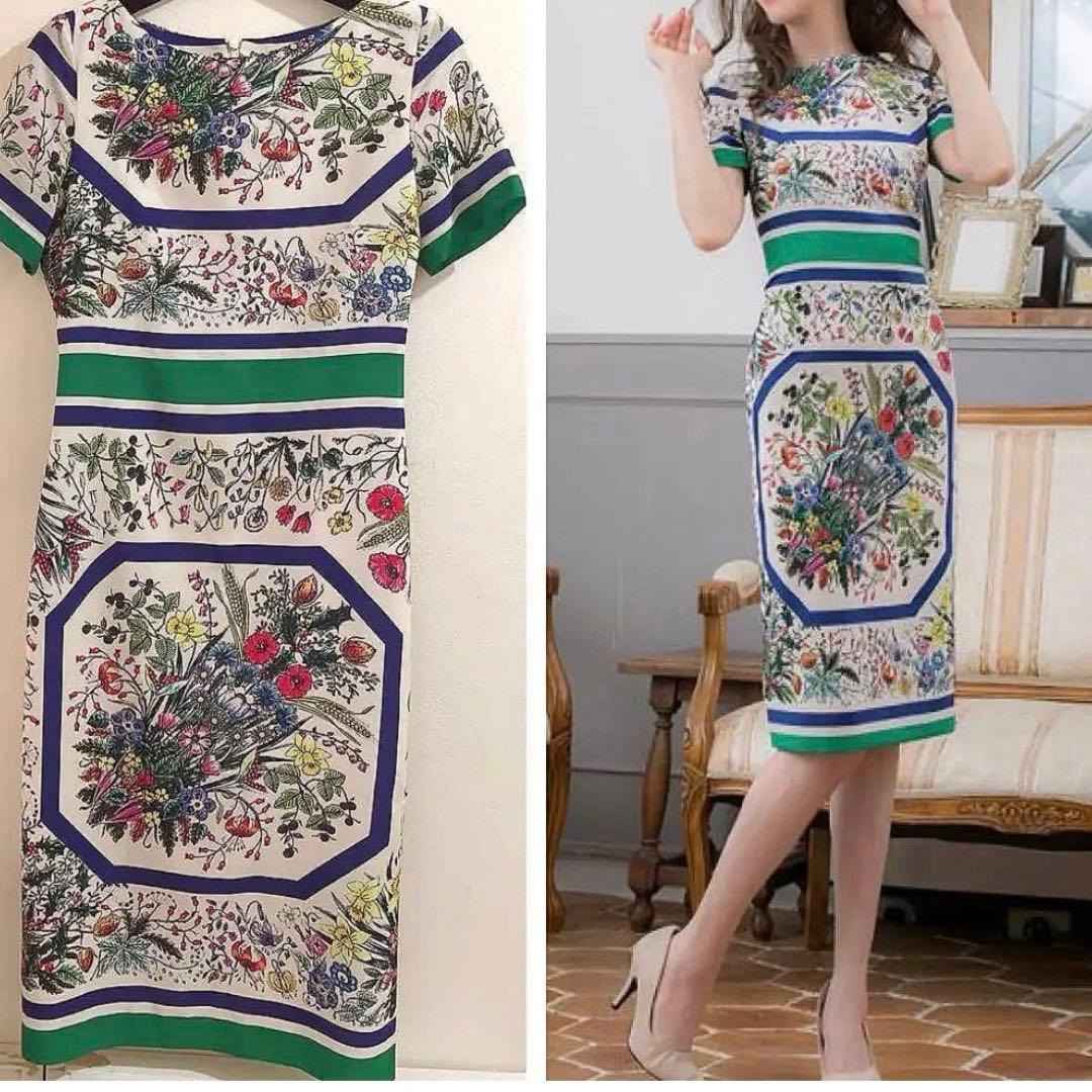 エルケイrinfarre 花柄 ミディドレス